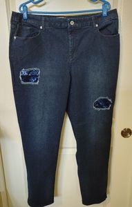 Chicos sz 3 jeans with sequined patches
